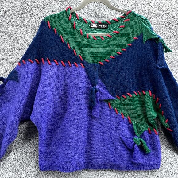 Vintage Kansai Yamamoto Women's Boxy Knit Sweater Multicolor Perfect Condition‎ - Picture 2 of 12